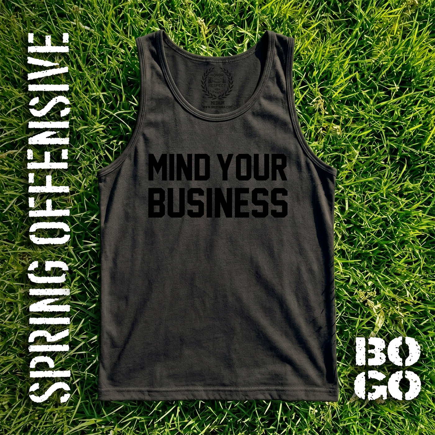 Mind Your Business BLACK ON BLACK Tank Top