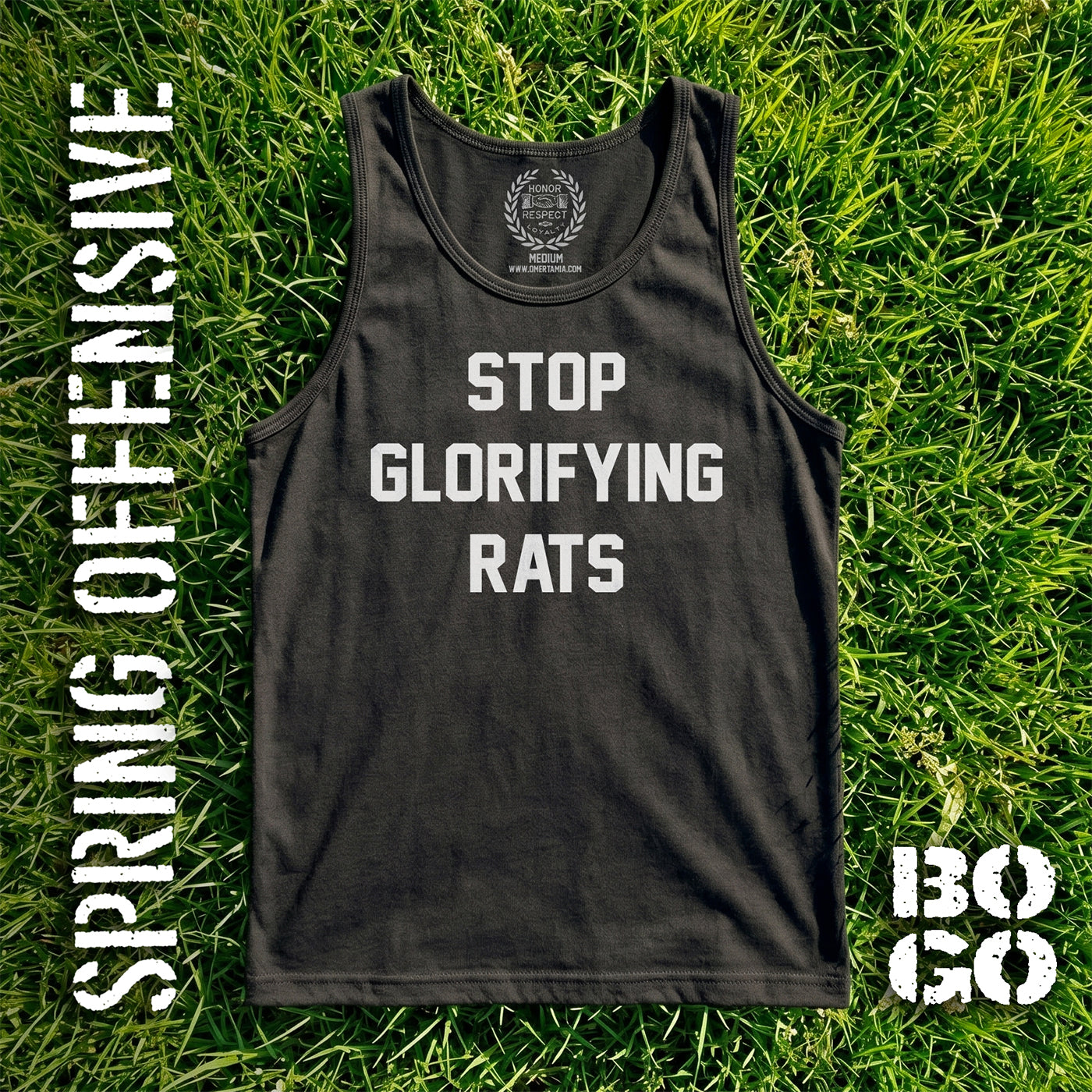 Stop Glorifying Rats Black Tank Top