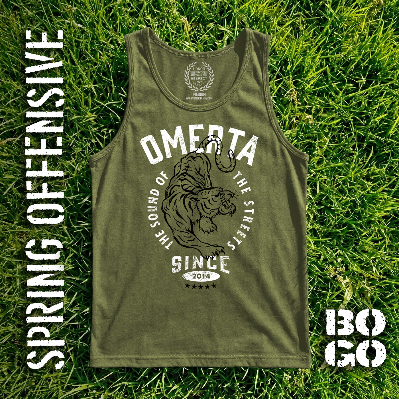 Sound Of The Streets Military Green Tank Top