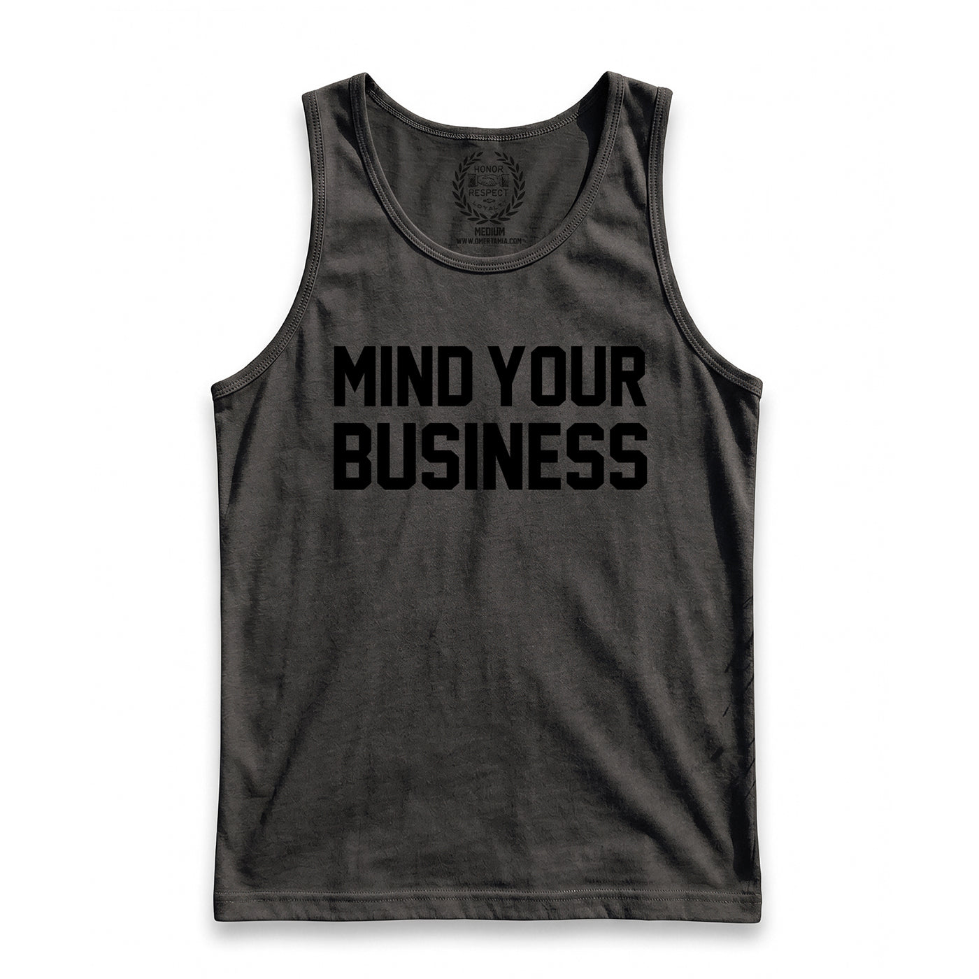 Mind Your Business BLACK ON BLACK Tank Top