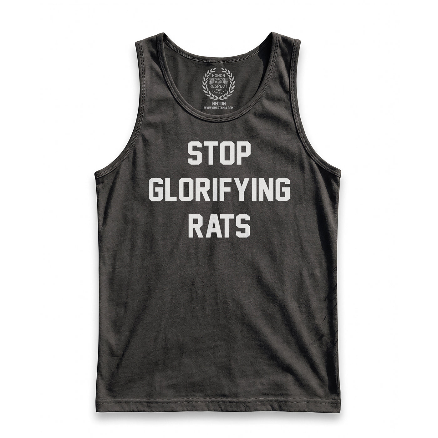 Stop Glorifying Rats Black Tank Top