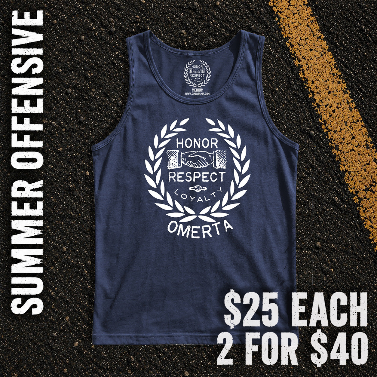 Wreath Navy Tank Top